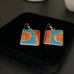 Artisan Created Colorful Rectangular Earrings